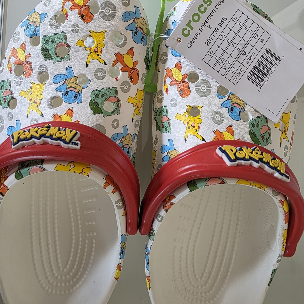 New Pokemon Crocs with Red Strap